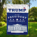 Trump 2024 Flag, Donald Trump for President, Save America Flag, White House Yard Flag - Blue