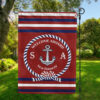 Welcome Nautical Flag, Custom Boat Name With Family Monogram Flag, Personalised Burgundy Boat Flag