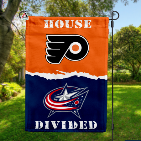 Flyers vs Blue Jackets House Divided Flag, NHL House Divided Flag