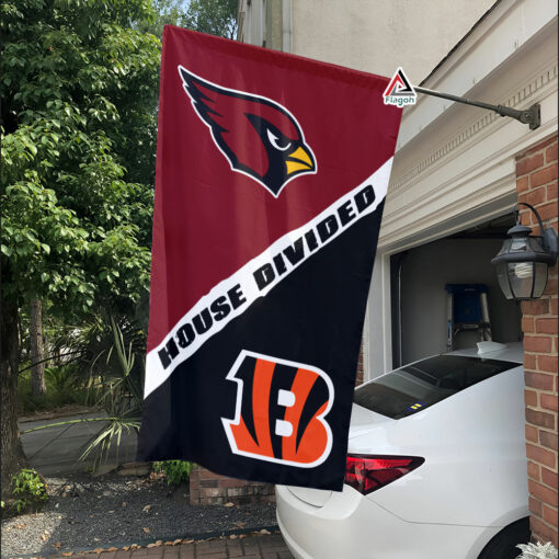 Cardinals vs Bengals House Divided Flag, NFL House Divided Flag