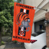 White Car House Flag Mockup Bengals