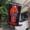 White Car House Flag Mockup Browns