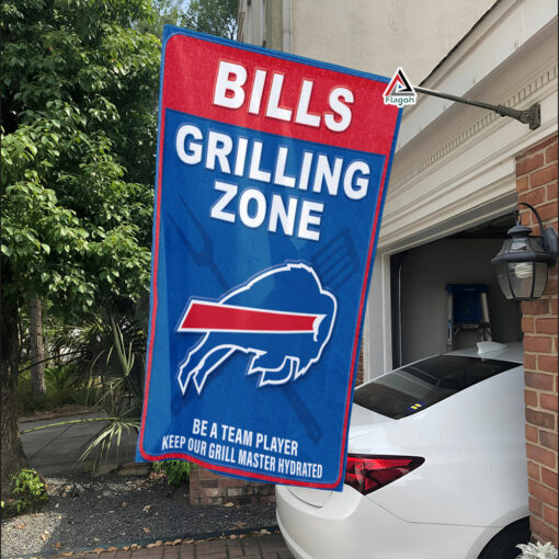 Buffalo Bills Grilling Zone Flag, Bills Football Fans BBQ Flag