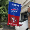 Buffalo Bills vs San Francisco 49ers House Divided Flag, NFL House Divided Flag