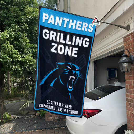 Carolina Panthers Grilling Zone Flag, Panthers Football Fans BBQ Flag