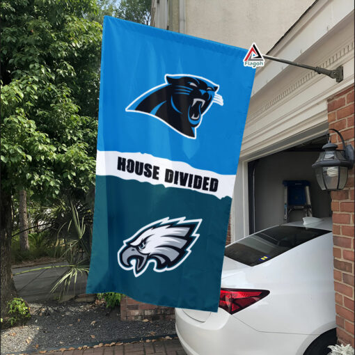 Panthers vs Eagles House Divided Flag, NFL House Divided Flag