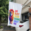 White Car House Flag Mockup Celebrate Rainbow Pride Lion