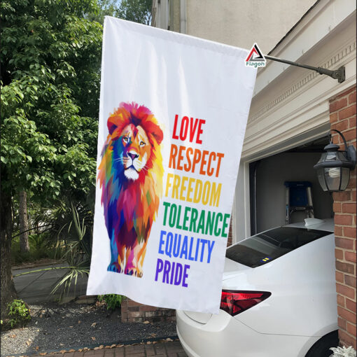 Celebrate Rainbow Pride Lion Flag, Pride Flag Outdoor Garden Flag