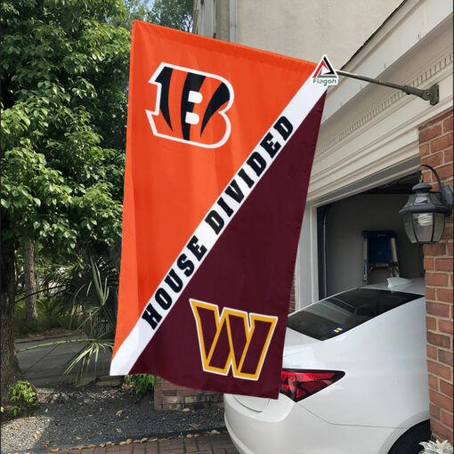 Bengals vs Commanders House Divided Flag, NFL House Divided Flag