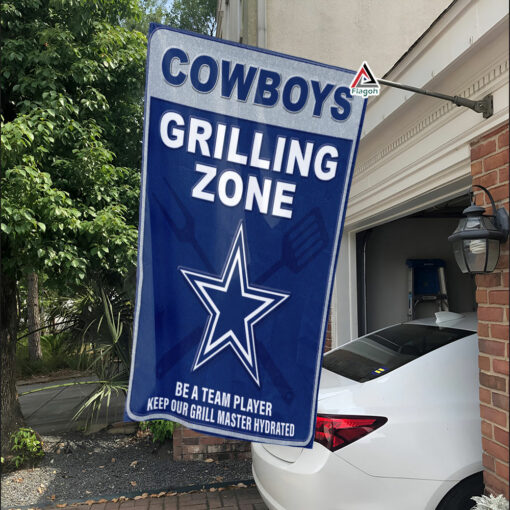 Dallas Cowboys Grilling Zone Flag, Cowboys Football Fans BBQ Flag