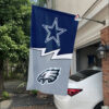 Dallas Cowboys vs Philadelphia Eagles House Divided Flag, NFL House Divided Flag