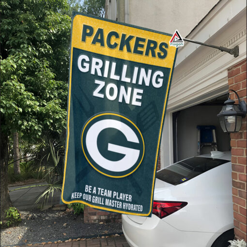 Green Bay Packers Grilling Zone Flag,Packers Football Fans BBQ Flag