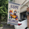 White Car House Flag Mockup Happy Halloween Gnomes