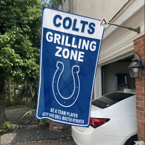 Indianapolis Colts Grilling Zone Flag, Colts Football Fans BBQ Flag