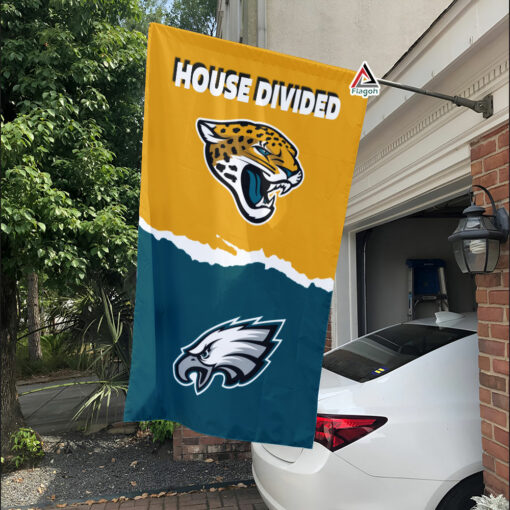Jaguars vs Eagles House Divided Flag, NFL House Divided Flag