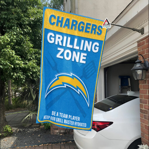 Los Angeles Chargers Grilling Zone Flag, Chargers Football Fans BBQ Flag