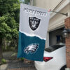 Las Vegas Raiders vs Philadelphia Eagles House Divided Flag, NFL House Divided Flag