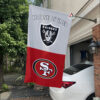 Las Vegas Raiders vs San Francisco 49ers House Divided Flag, NFL House Divided Flag