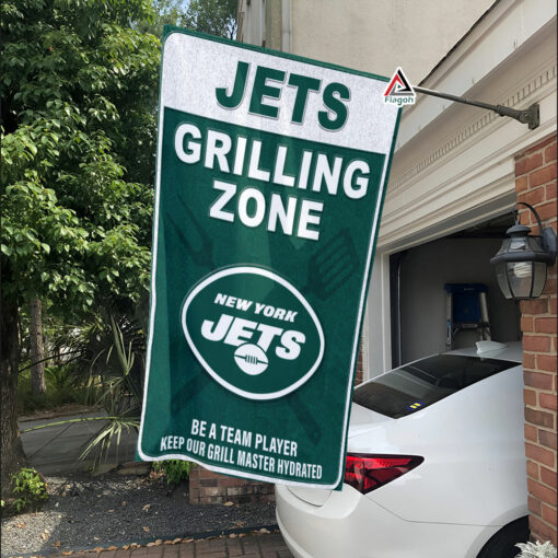 New York Jets Grilling Zone Flag, Jets Football Fans BBQ Flag