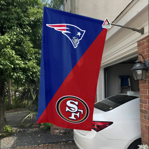 Patriots vs 49ers House Divided Flag, NFL House Divided Flag