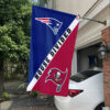 New England Patriots vs Tampa Bay Buccaneers House Divided Flag, NFL House Divided Flag