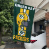 White Car House Flag Mockup Packers