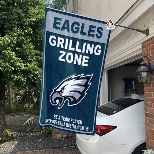 Philadelphia Eagles Grilling Zone Flag, Eagles Football Fans BBQ Flag