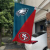 Philadelphia Eagles vs San Francisco 49ers House Divided Flag, NFL House Divided Flag
