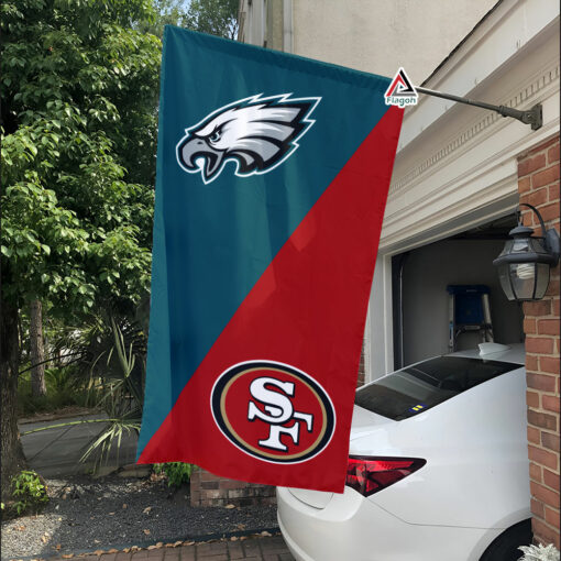 Eagles vs 49ers House Divided Flag, NFL House Divided Flag