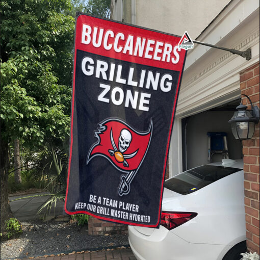 Tampa Bay Buccaneers Grilling Zone Flag, Buccaneers Football Fans BBQ Flag