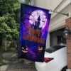 White Car House Flag Mockup happy halloween haunted house 12x18 garden flag design 1