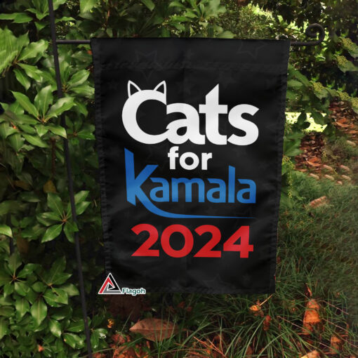 Cat Ladies For Kamala Flag, Kamala Rally Garden Flag, Childless Cat Ladies Kamala Flag