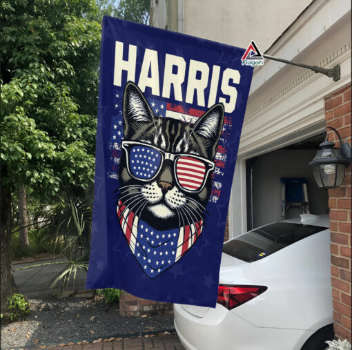 Kamala Harris House Flag, Childless Cat Ladies Against Fascism Flag, Vote 2024 Garden Flag