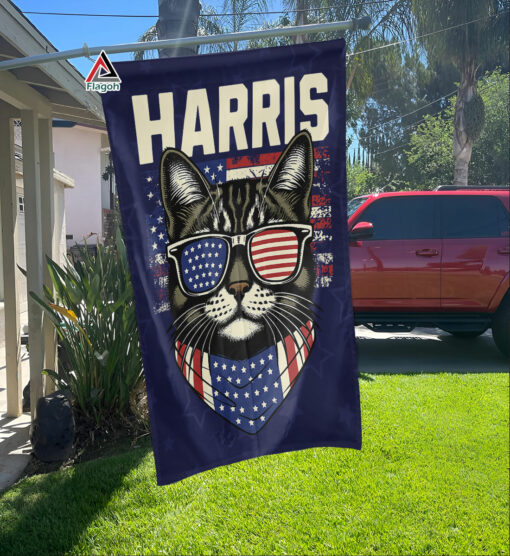 Kamala Harris House Flag, Childless Cat Ladies Against Fascism Flag, Vote 2024 Garden Flag