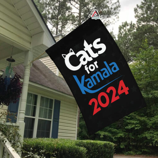 Cat Ladies For Kamala Flag, Kamala Rally Garden Flag, Childless Cat Ladies Kamala Flag