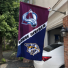 Colorado Avalanche vs Nashville Predators House Divided Flag, NHL House Divided Flag