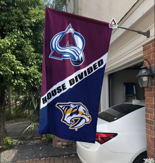 Avalanche vs Predators House Divided Flag, NHL House Divided Flag