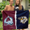 Colorado Avalanche vs Nashville Predators House Divided Flag, NHL House Divided Flag