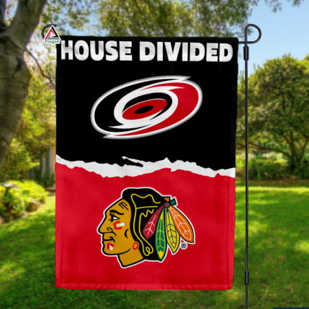 Hurricanes vs Blackhawks House Divided Flag, NHL House Divided Flag