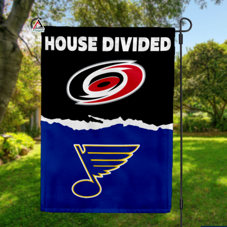 Hurricanes vs Blues House Divided Flag, NHL House Divided Flag