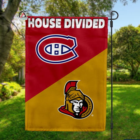 Canadiens vs Senators House Divided Flag, NHL House Divided Flag