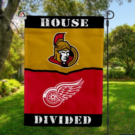 Senators vs Red Wings House Divided Flag, NHL House Divided Flag