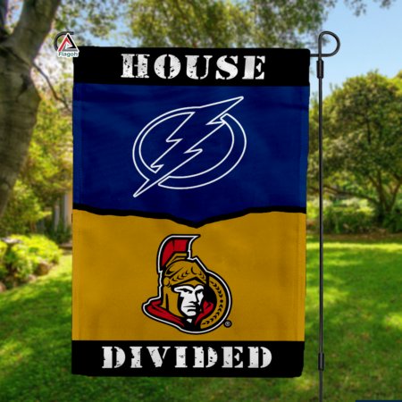 Lightning vs Senators House Divided Flag, NHL House Divided Flag