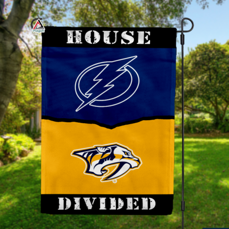 Lightning vs Predators House Divided Flag, NHL House Divided Flag