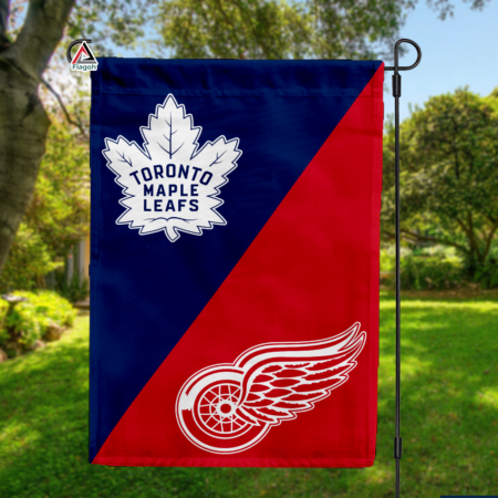 Maple Leafs vs Red Wings House Divided Flag, NHL House Divided Flag