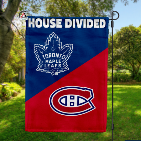 Maple Leafs vs Canadiens House Divided Flag, NHL House Divided Flag