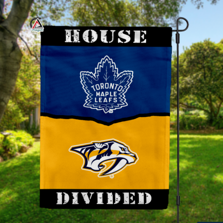 Maple Leafs vs Predators House Divided Flag, NHL House Divided Flag