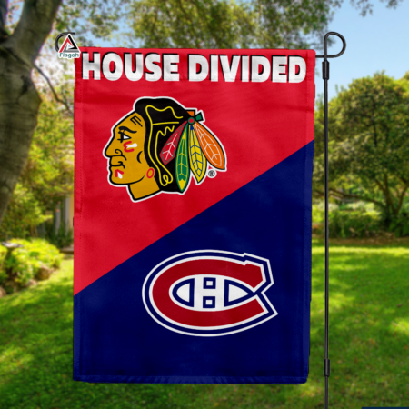 Blackhawks vs Canadiens House Divided Flag, NHL House Divided Flag