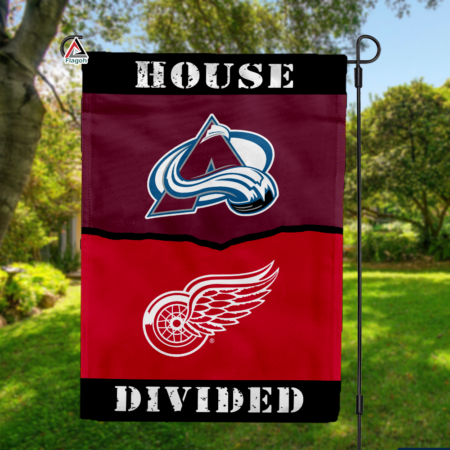 Avalanche vs Red Wings House Divided Flag, NHL House Divided Flag