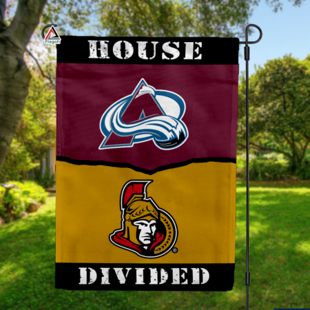 Avalanche vs Senators House Divided Flag, NHL House Divided Flag